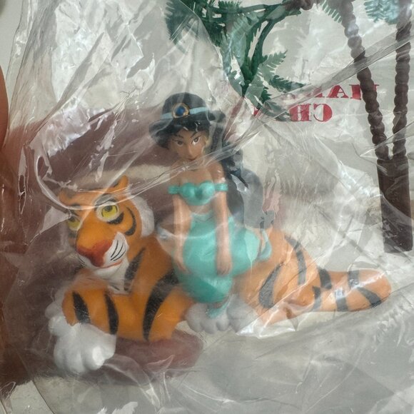 Sealed Vtg 90s Disney Jasmine Tiger Rajah Aladdin Mattel Cake Topper Palm Tree - Picture 12 of 12